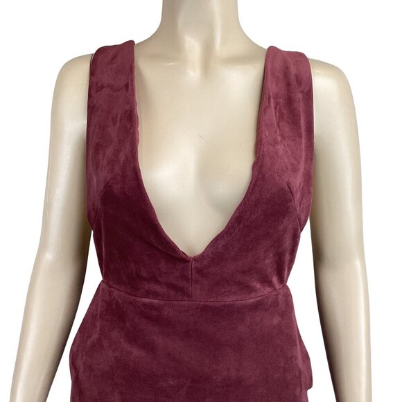Endless Rose Size XS Burgundy Velvet Plunge Neck Sleeveless Mini Dress Xsmall‎ - Picture 6 of 10